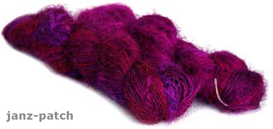 Ministry of Yarn Recycled Spun Silk Sari Yarn - Magenta & Purple